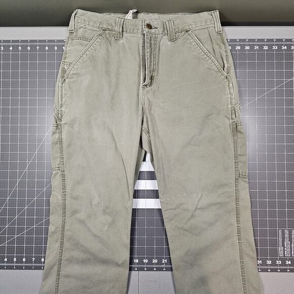 Carhartt Pants Mens 32x30 Carpenter B324 Khaki Loose Baggy Grunge Skater y2k